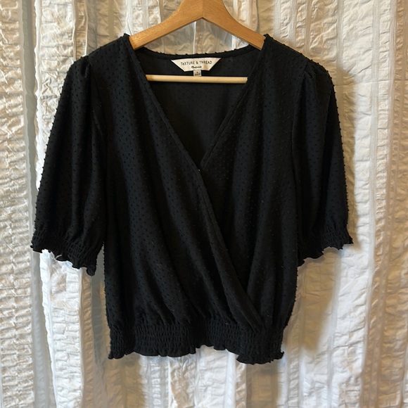 MADEWELL CLIP DOT SMOCKED CROSSOVER SHIRT SIZE S - Picture 3 of 11